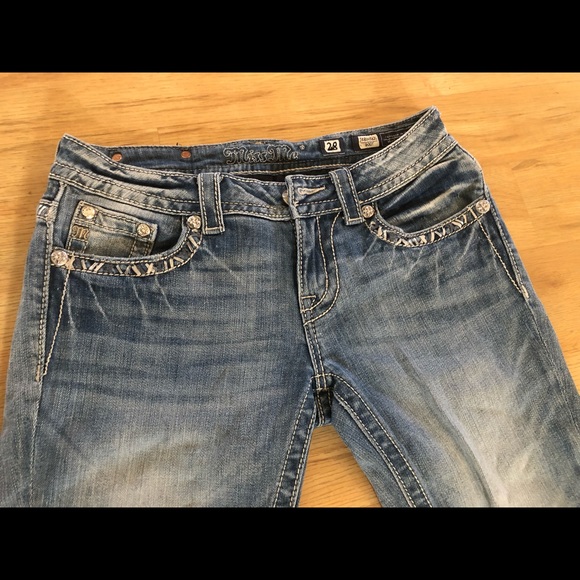 Miss Me Buckle blue jeans with sequins Size 28 - Picture 2 of 6